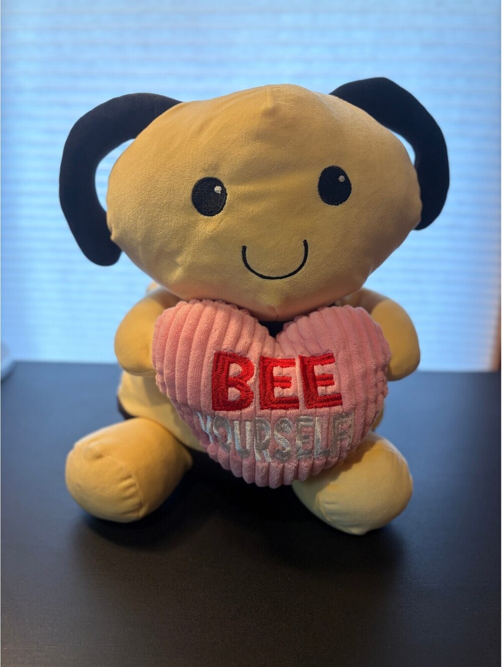 Bee Yourself Valentine Animal Hearts Plush Stuffed Toy Yellow Black 1325